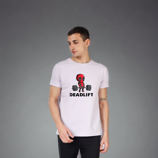 DEADPOOL DEADLIFTING PRINT UNISEX T-SHIRT