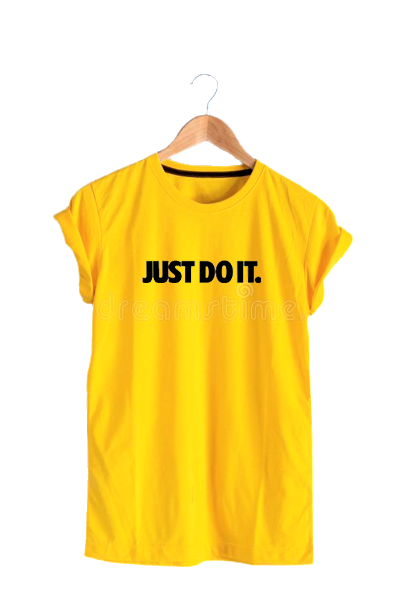 JUST DO IT. BRIGHT YELLOW PRINT UNISEX T-SHIRT