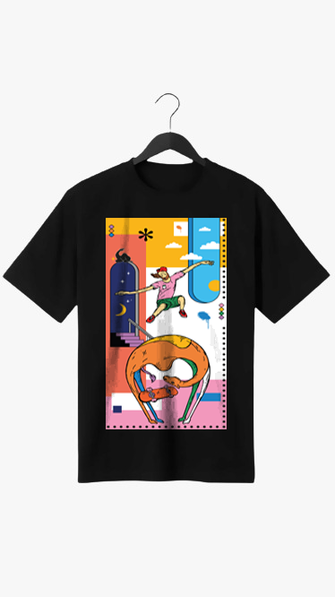 PLUS SIZE ABSTRACT-14 PRINT UNISEX T-SHIRT