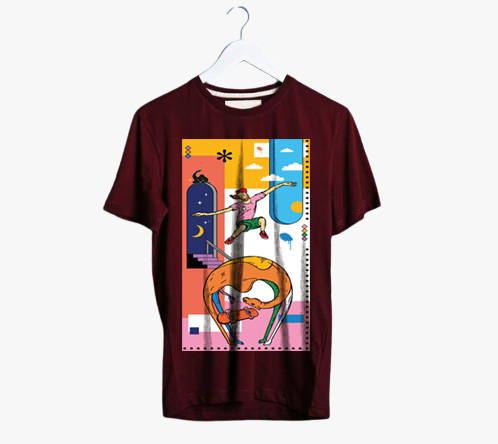 PLUS SIZE ABSTRACT-14 PRINT UNISEX T-SHIRT