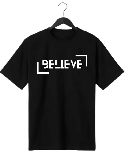 PLUS SIZE BELIEVE PRINT UNISEX T-SHIRT