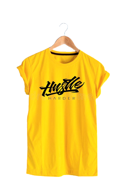 HUSTLE HARDER BRIGHT YELLOW PRINT UNISEX T-SHIRT