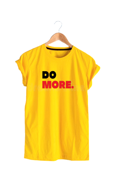 DO MORE. BRIGHT YELLOW PRINT UNISEX T-SHIRT