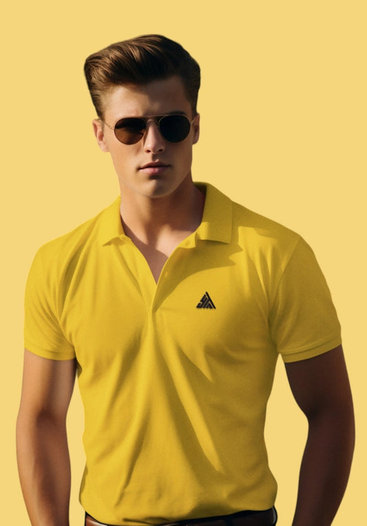 YELLOW COLOUR POLO REGULAR FIT UNISEX T-SHIRT