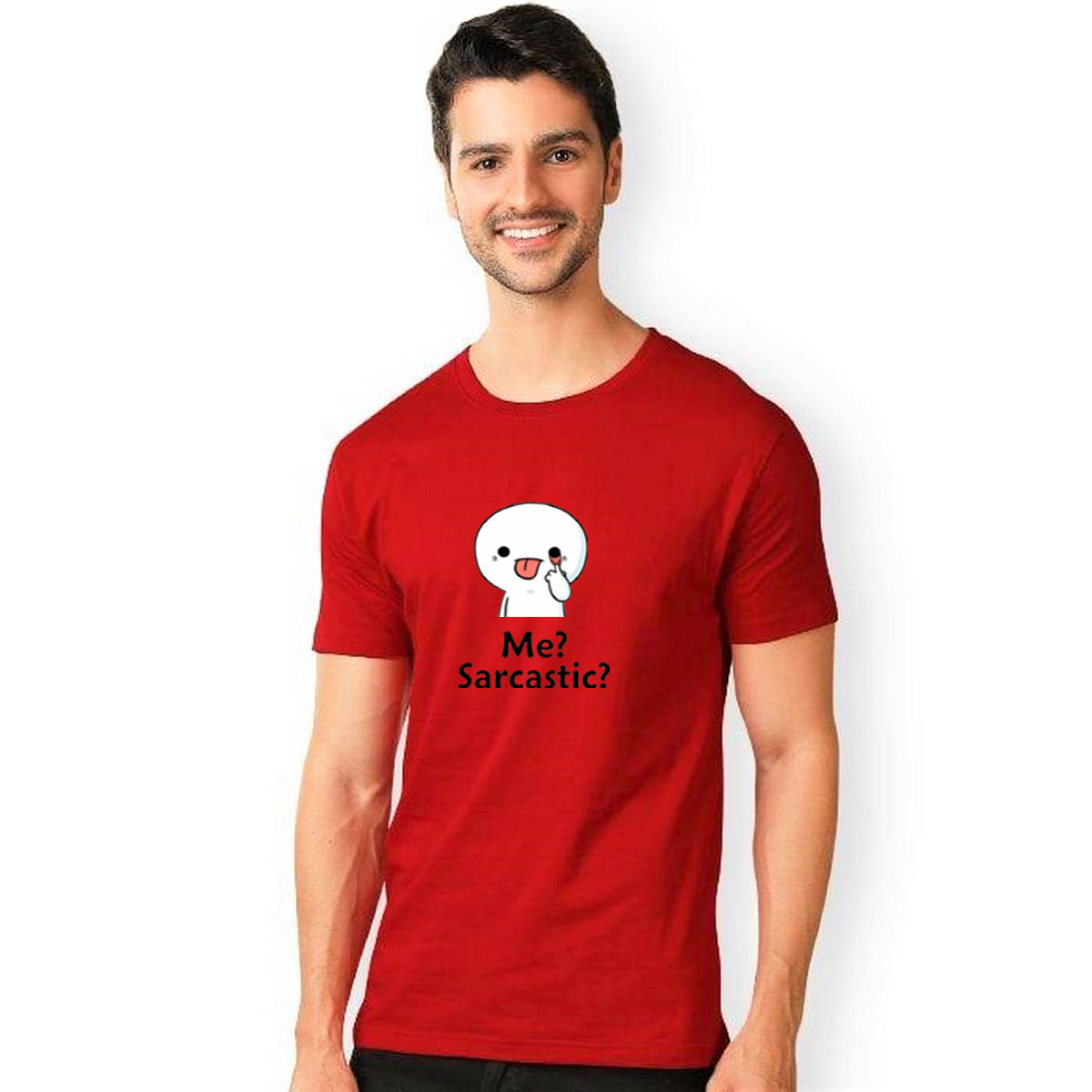 ME? SARCASTIC? CANDY RED PRINT UNISEX T-SHIRT