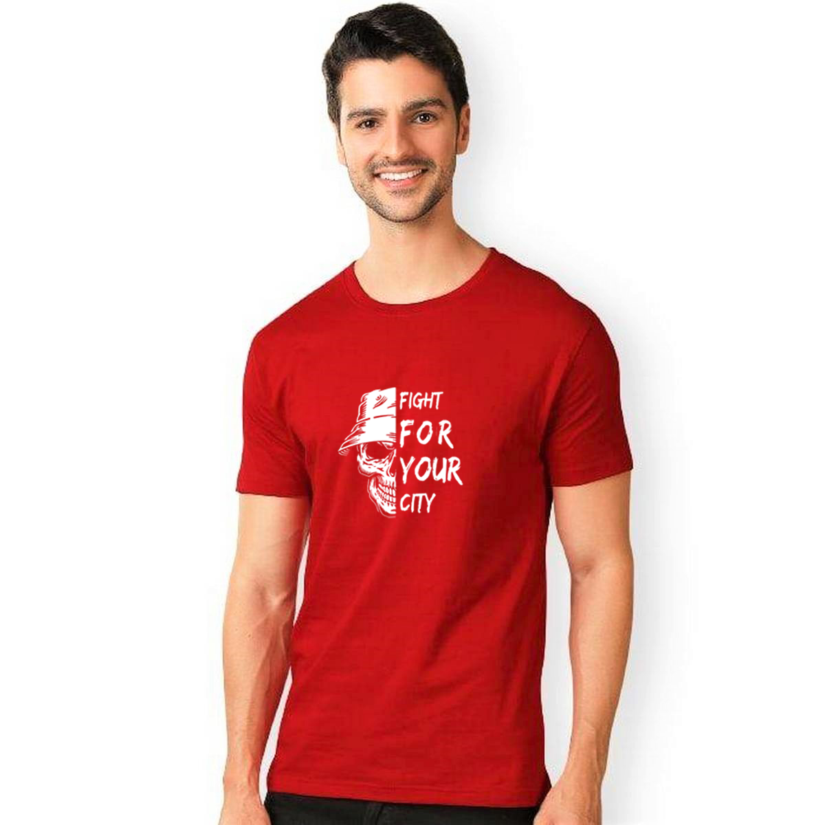 FIGHT FOR YOUR CITY CANDY RED PRINT UNISEX T-SHIRT