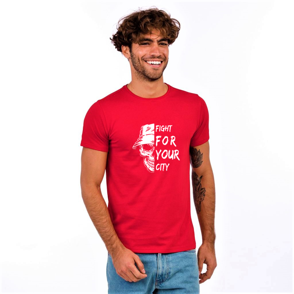 FIGHT FOR YOUR CITY CANDY RED PRINT UNISEX T-SHIRT