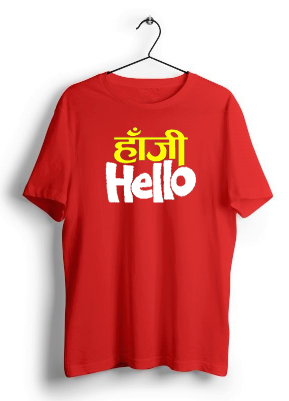 HANJII HELLO PRINT UNISEX T-SHIRT