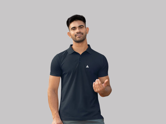 NAVI BLUE COLOUR POLO REGULAR FIT UNISEX T-SHIRT