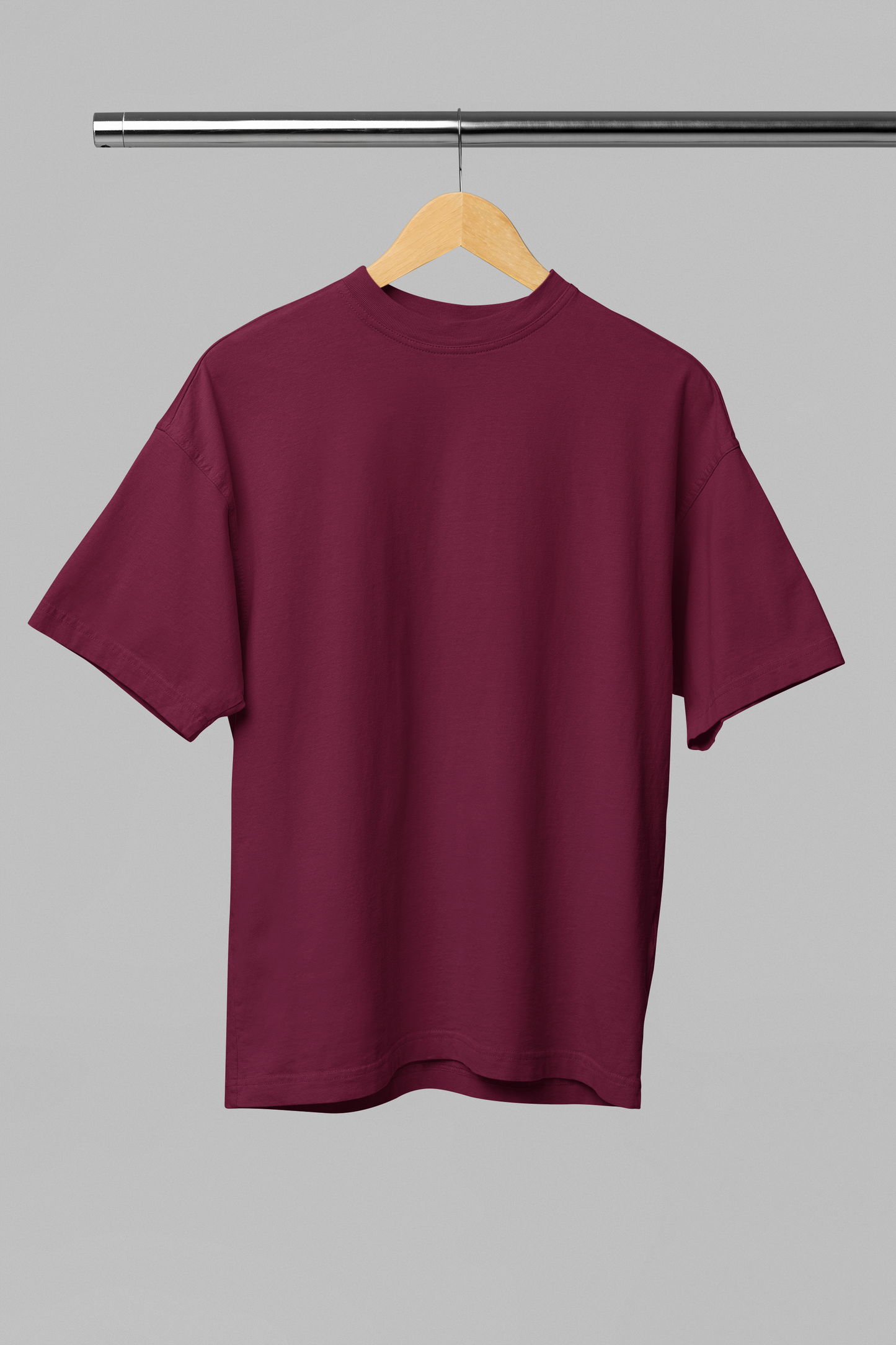 WINE RED ROUND NECK REGULAR FIT UNISEX T-SHIRT