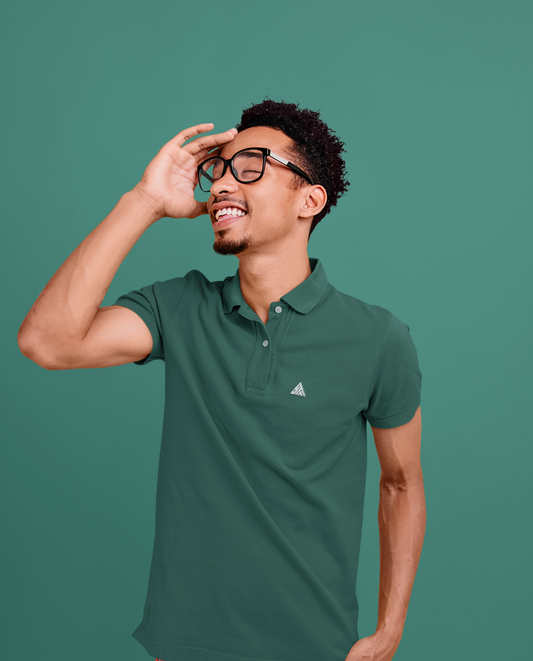 BOTTAL GREEN COLOUR POLO REGULAR FIT UNISEX T-SHIRT