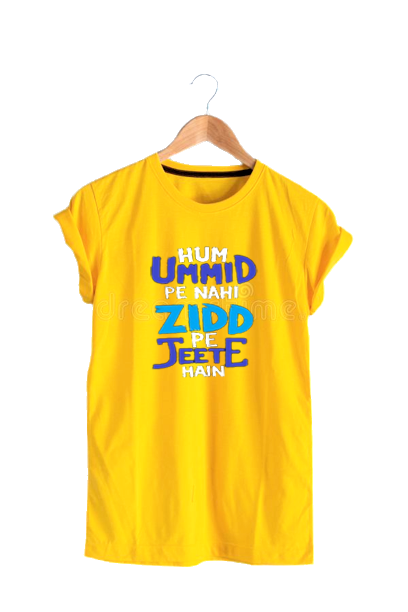 HUM UMEED PE NAHI BRIGHT YELLOW PRINT UNISEX T-SHIRT