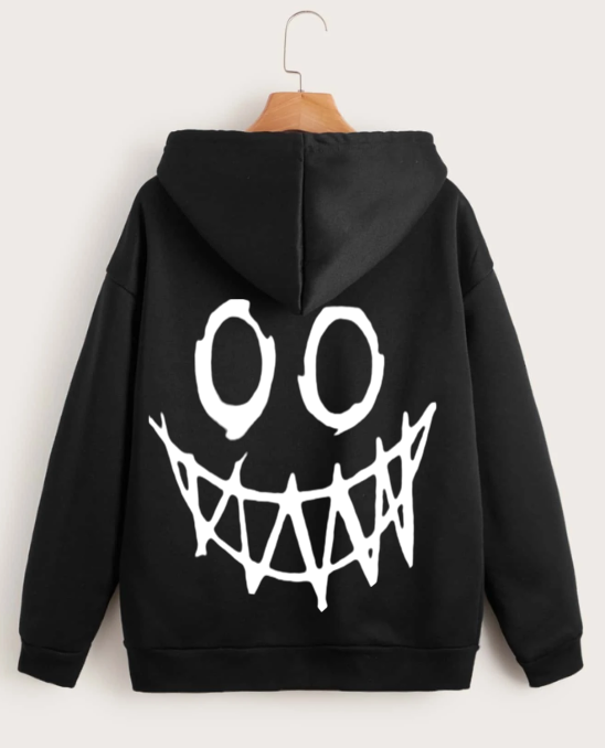 Smile Halloween lightening glowing reflective design zipper hoodie