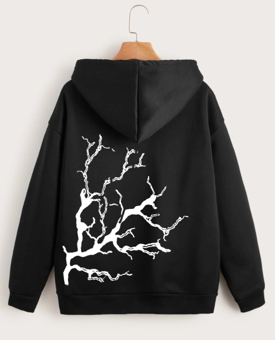 lightening glowing  reflective design hoodie