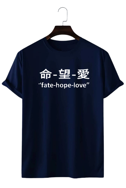 oversized "FATE-HOPE-LOVE" PRINT UNISEX T-SHIRT