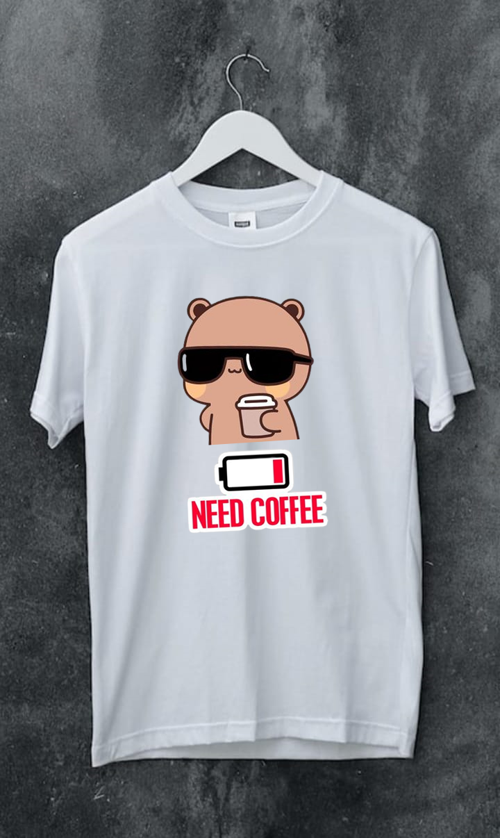 NEED COFFEE BEER PRINT UNISEX T-SHIRT