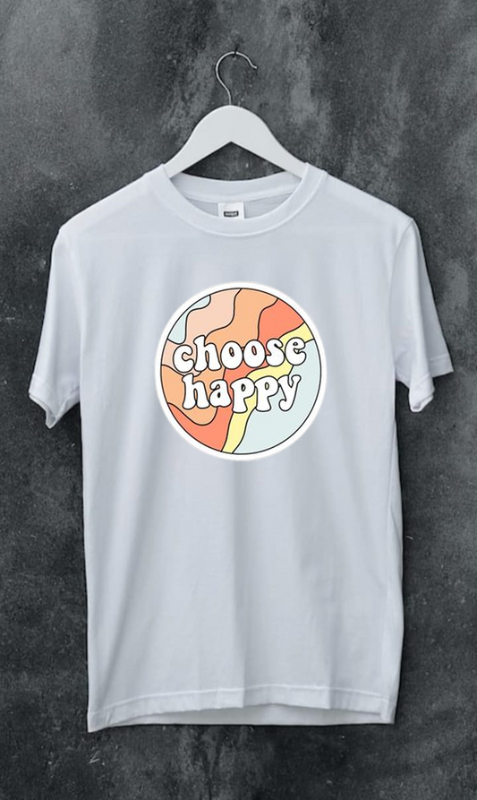 CHOOSE HAPPY PRINT UNISEX T-SHIRT